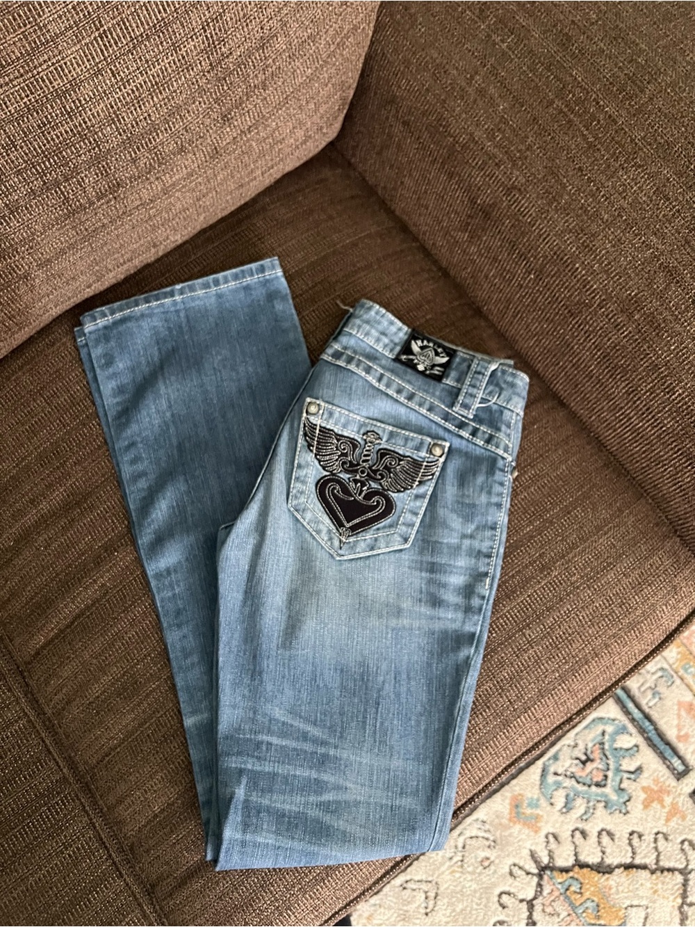 Harley-Davidson Light Blue Women's Boot Cut Jeans with Embroidered Back Pocket